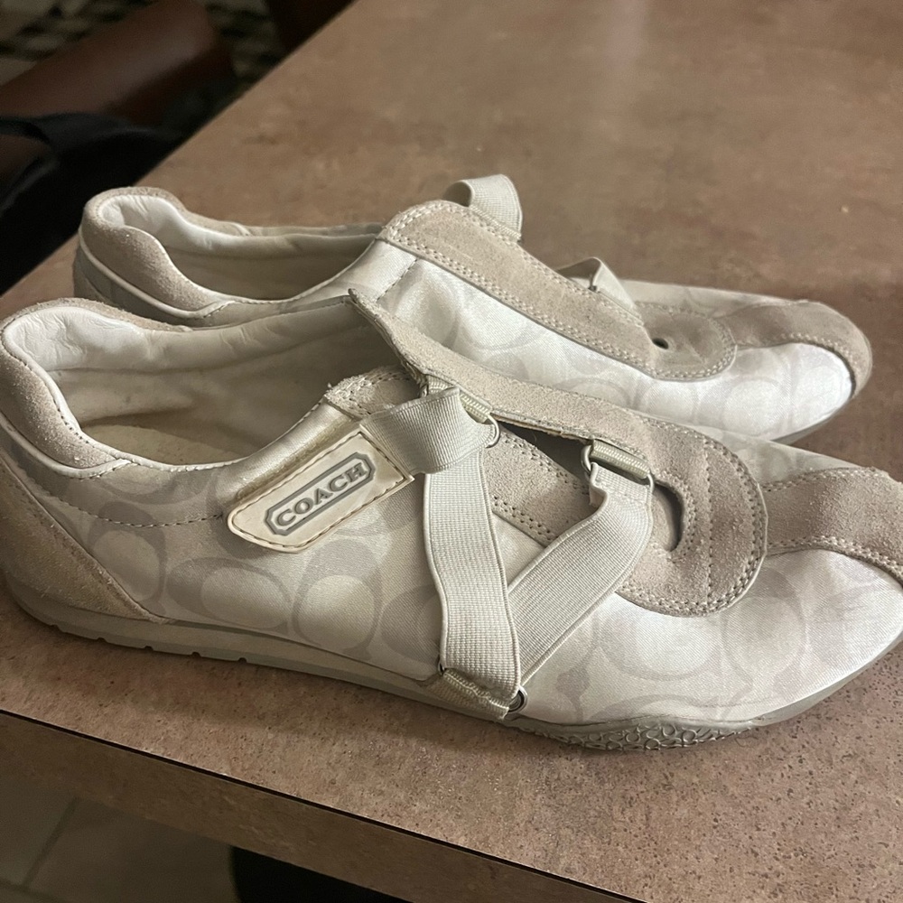 Vintage Coach Beige and White Sneakers- hardly worn